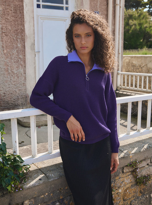pull agnès violet encrier nuance violet intense