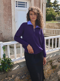 coupe oversize confortable pull agnès violet encrier