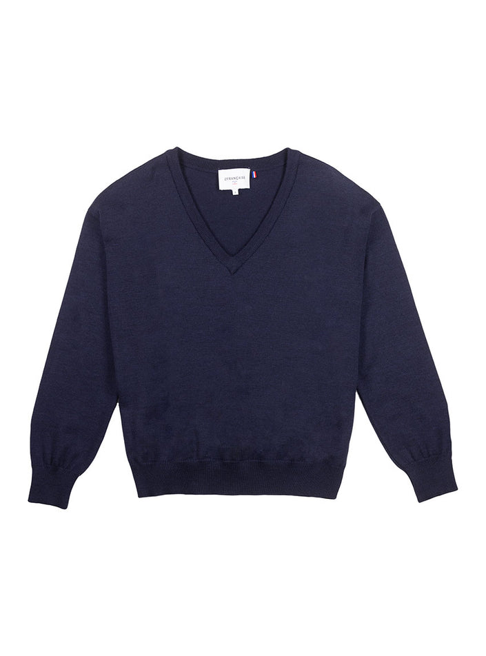 pull aglaé bleu marine vue studio