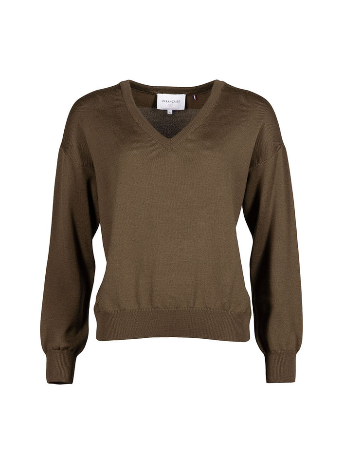 pull laine fine mérinos vert jonc aglaé