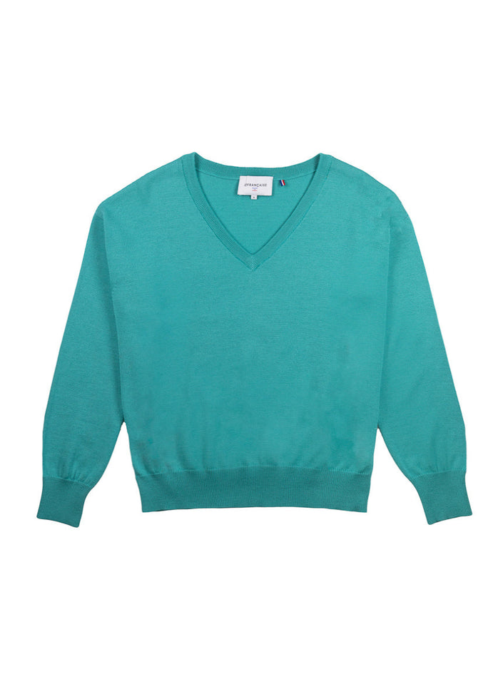 Pull aglaé vert menthe vue studio