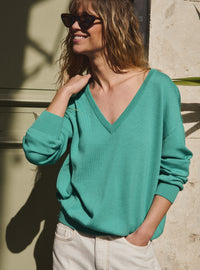 pull aglaé vert menthe pull maille fine vert menthe élégant