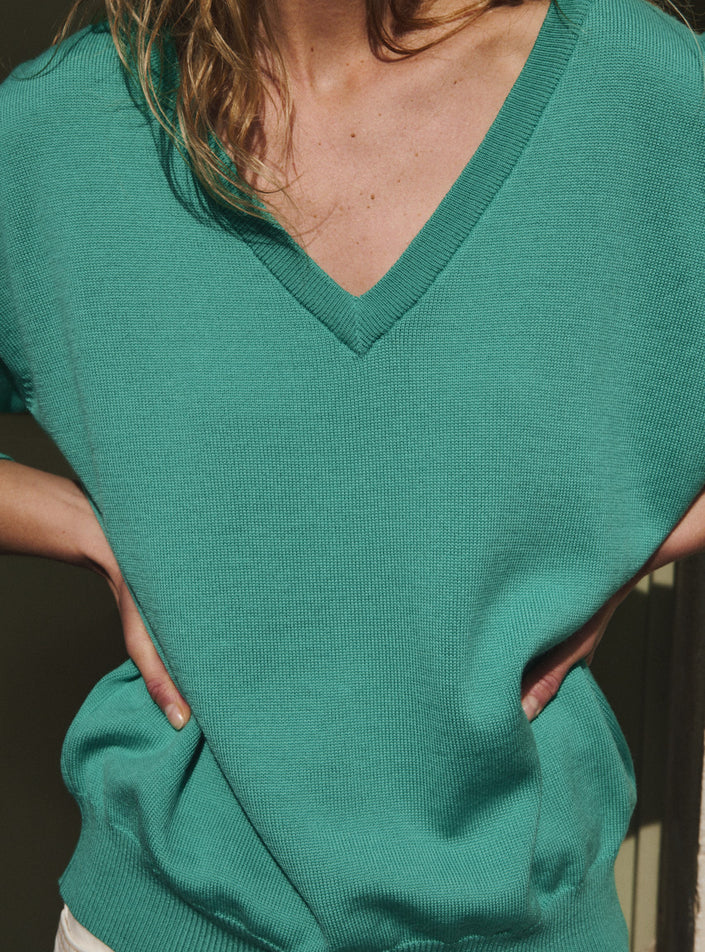 pull aglaé vert menthe pull femme vert pastel col v
