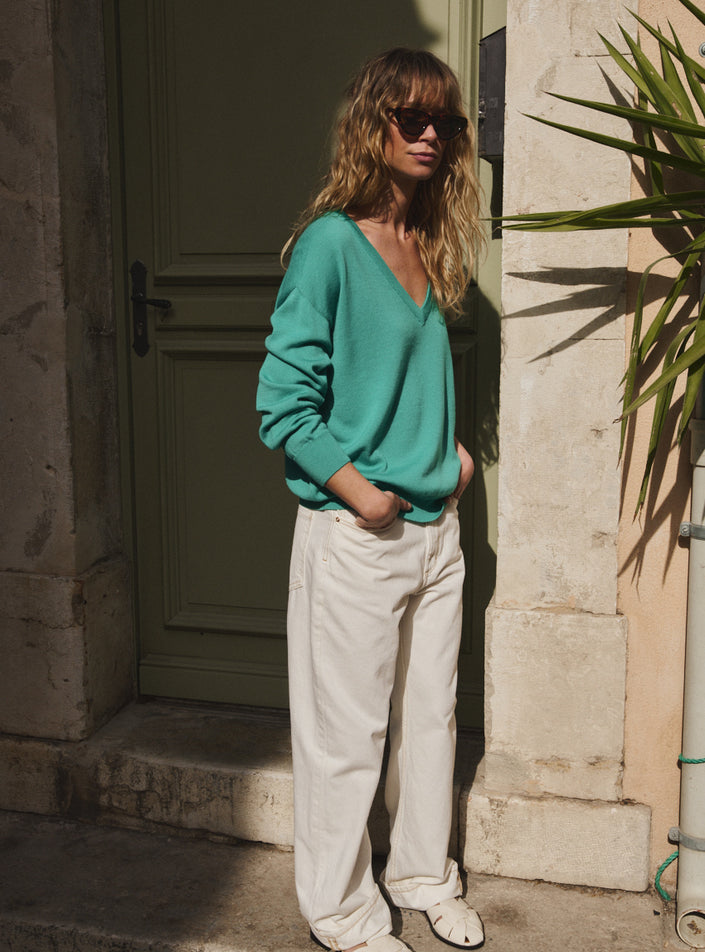 pull aglaé vert menthe pull vert menthe fluide