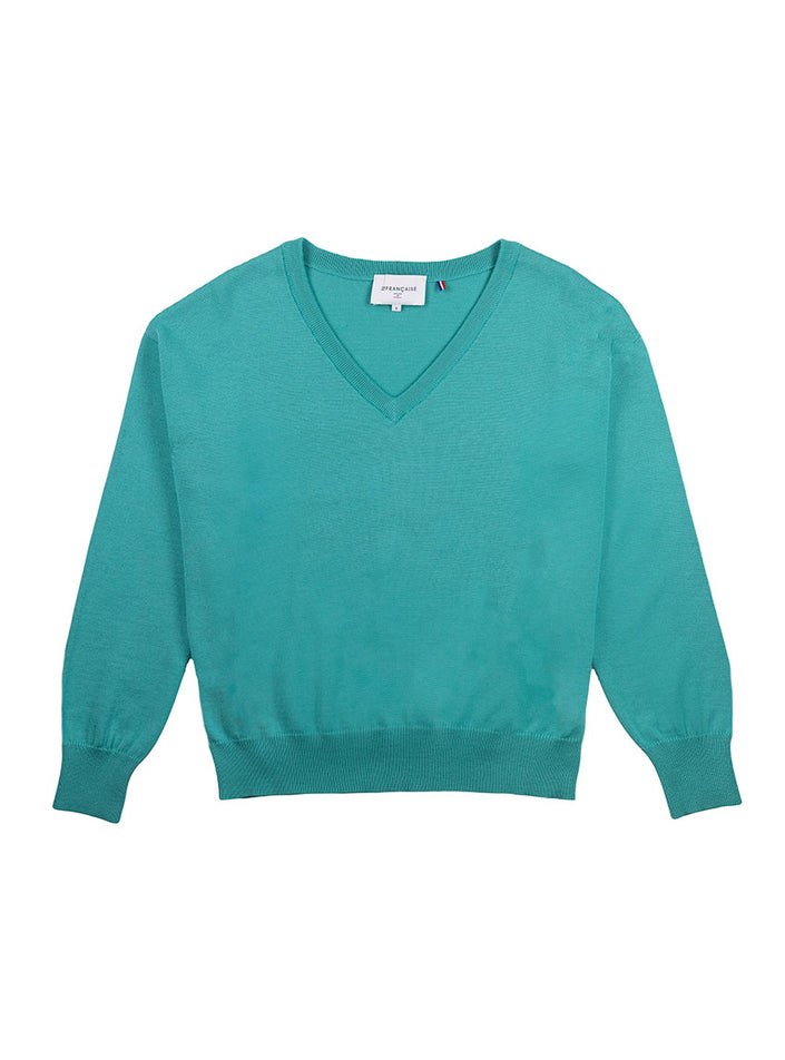 pull aglaé vert menthe vue studio