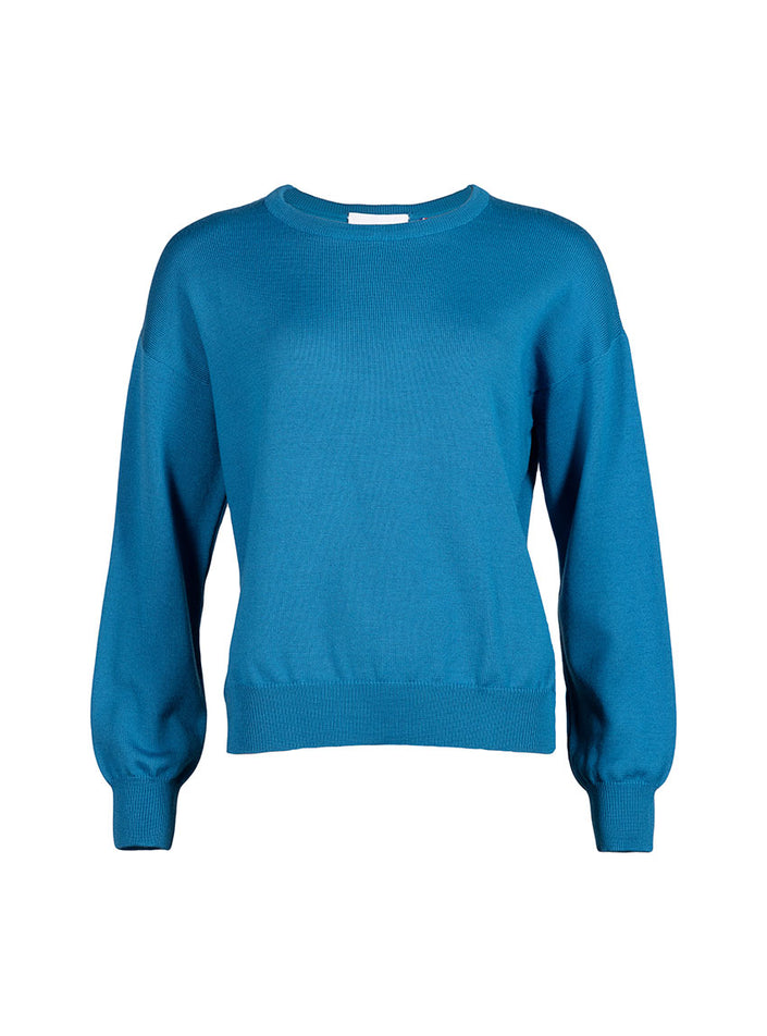 Pull bleu atlantique femme coupe effet bouffant