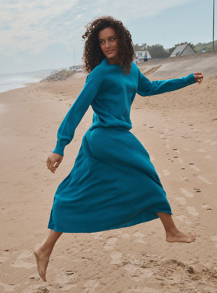 surface textile homogène pull agathe bleu atlantique