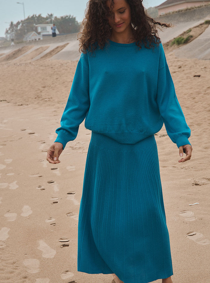 Pull Agathe bleu atlantique style casual chic