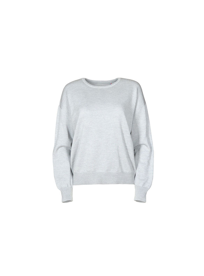 Pull agathe gris souris en maille jersey vue de face