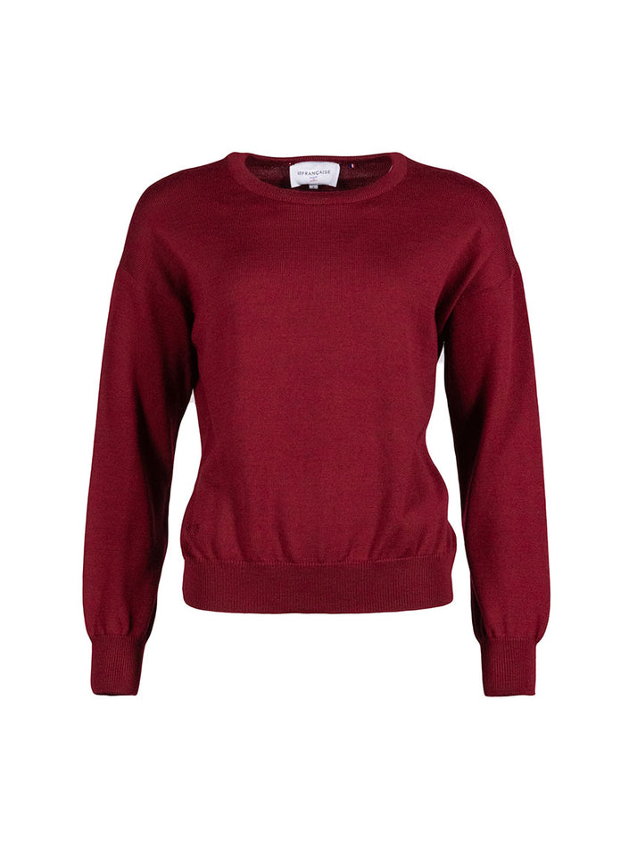 Pull rouge bourgogne femme coupe effet bouffant