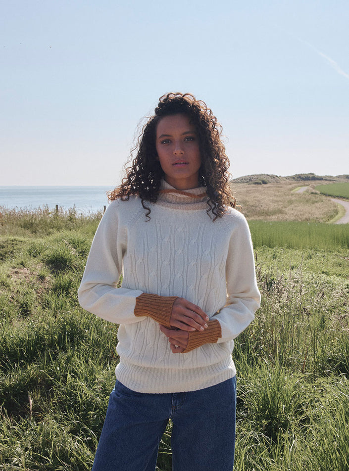 structure maille en relief pull anna blanc