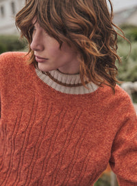pull Anna orange mouliné femme