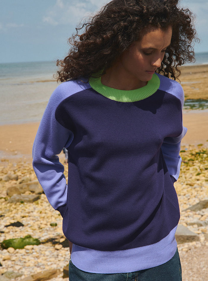 Rendu dense du violet encrier sur tricot