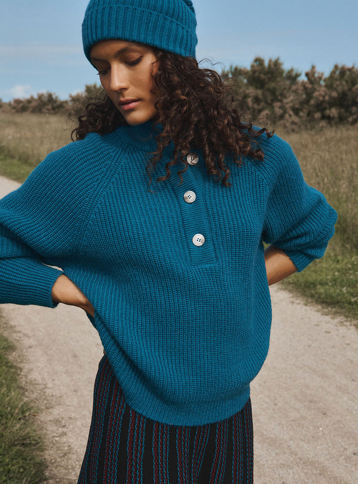 pull aurélie bleu de biscaye équilibre textile