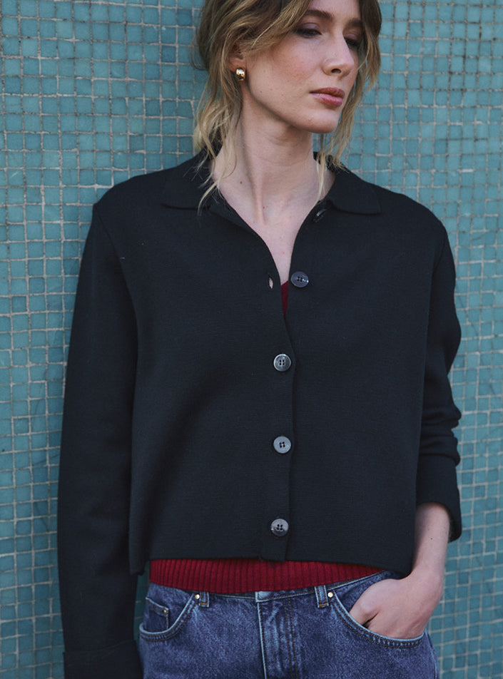 veste armelle noire style intemporel noir profond