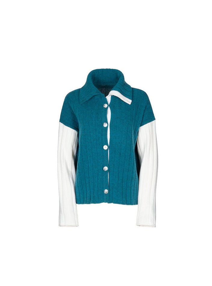 Gilet Aubane vert paon en laine & cachemire