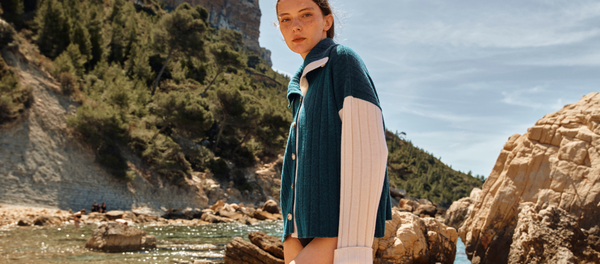gilet aubane vert paon laine