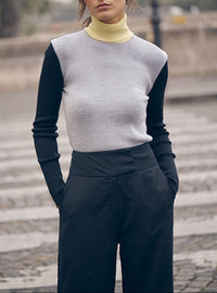 Pull Amandine tricolore en laine