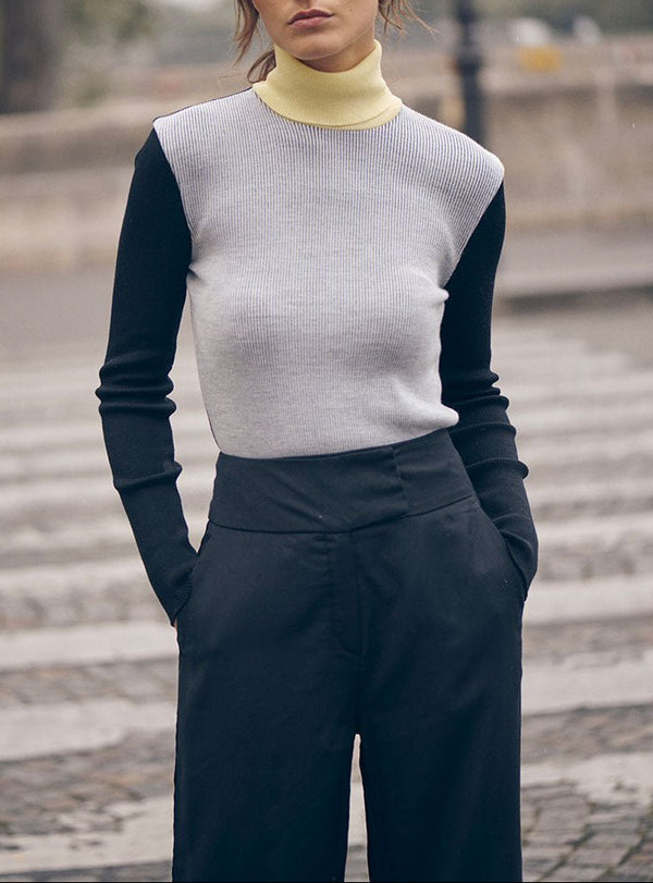 Pull Amandine tricolore en laine