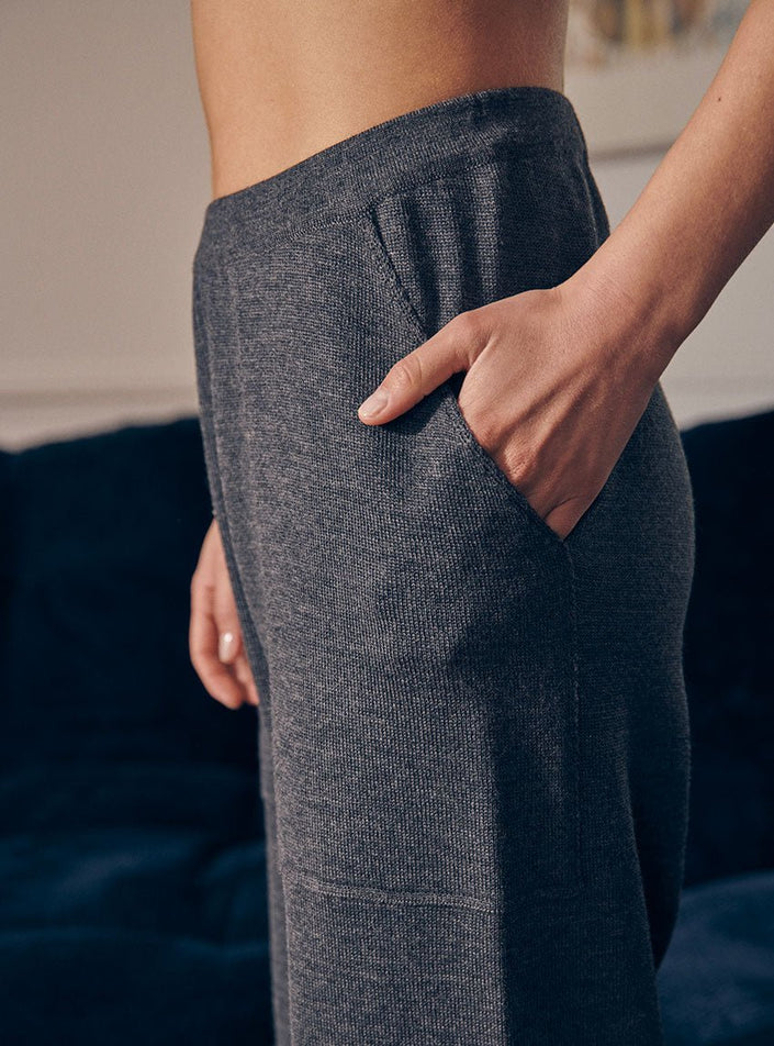 Joggpant en laine gris