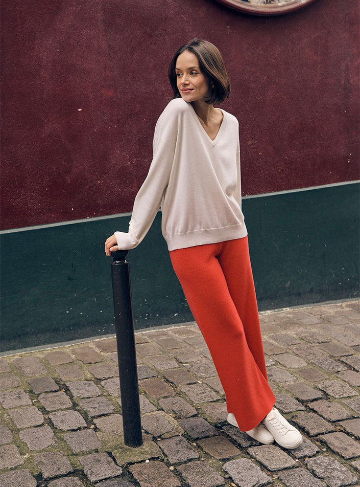 pantalon alexia rouge doux esprit élégance simple