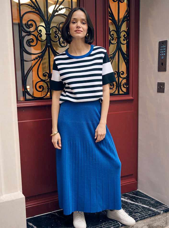 jupe alexandra bleu électrique silhouette élancée