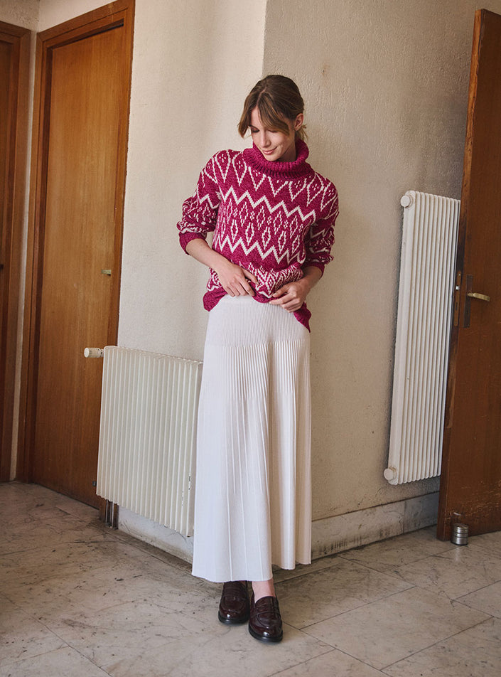 jupe alexandra blanc naturel coupe ample élégante