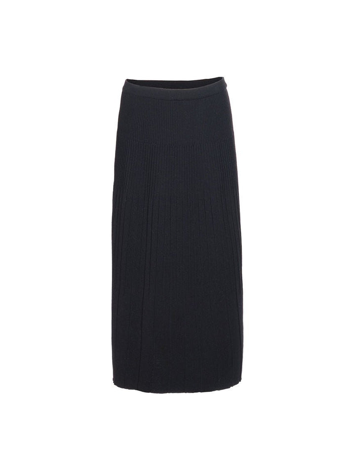 Jupe longue en laine mérinos noir