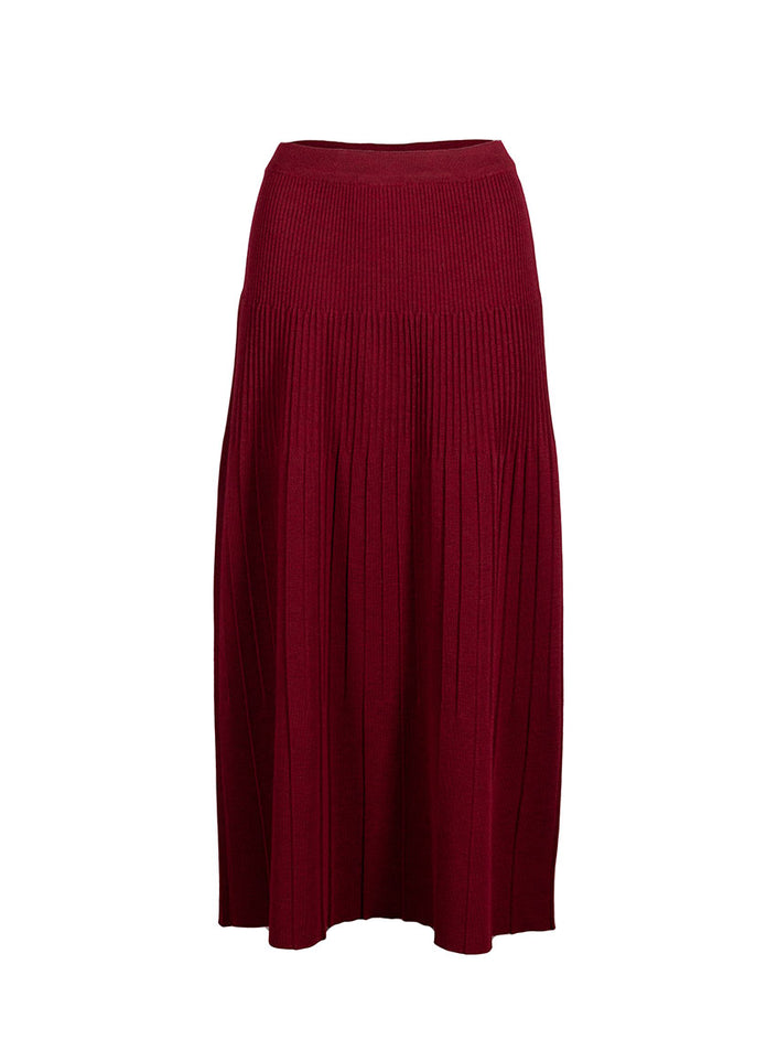 jupe alexandra rouge bourgogne vue studio