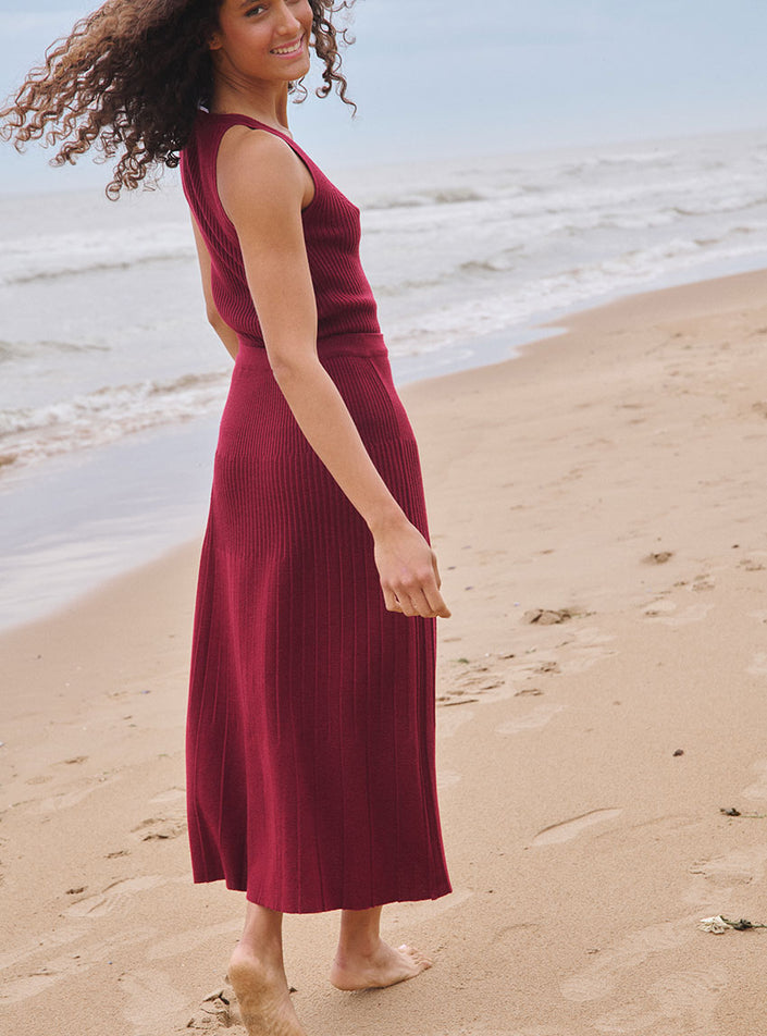 jupe en maille féminine jupe alexandra rouge bourgogne