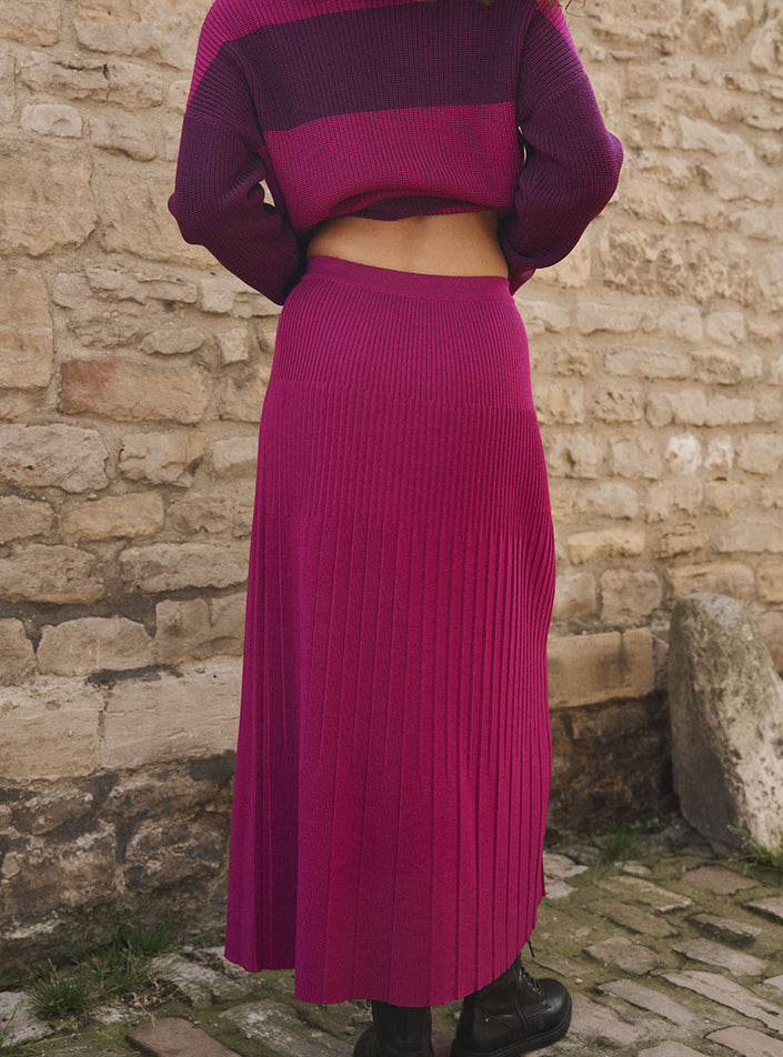 tombé naturel et long jupe alexandra violet améthyste