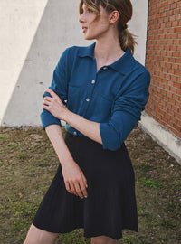 Détail effet plissé jupe Annaëlle, texture maille