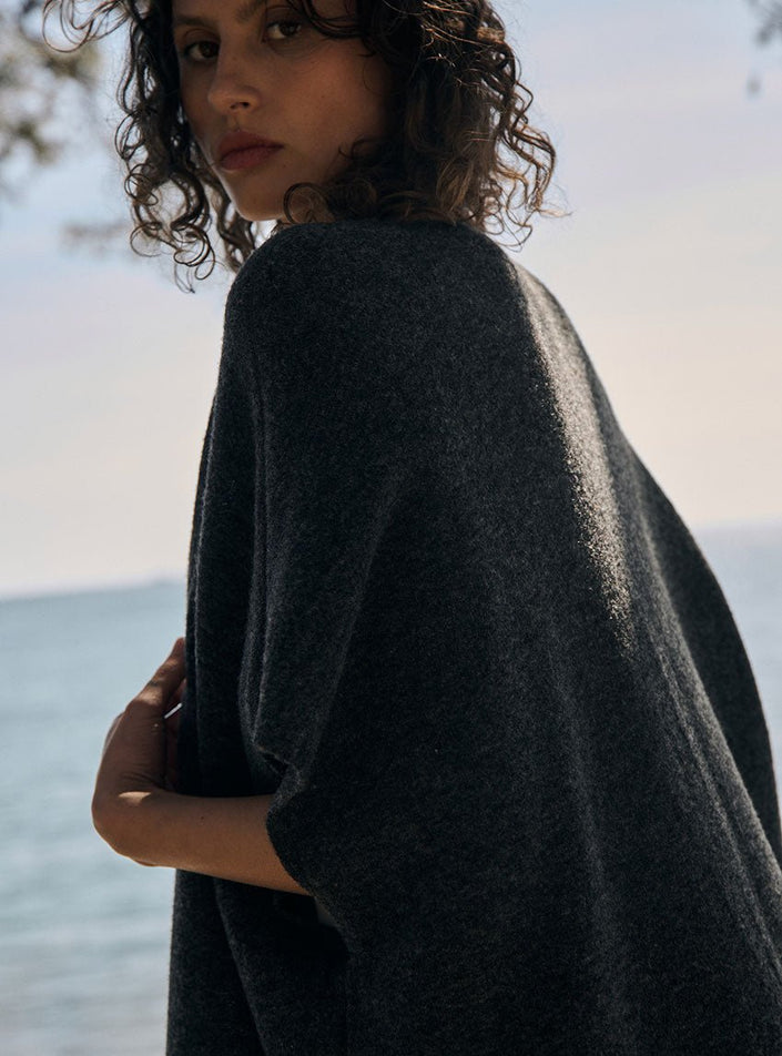 Détail maille jersey gilet sans manche Astrid made in France