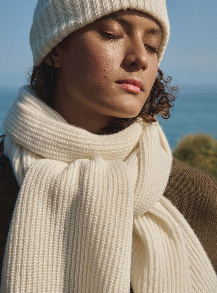 echarpe alix blanc naturel chaleur douce