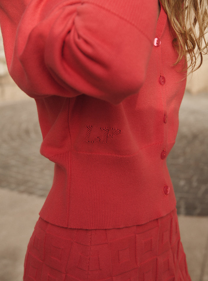gilet bertille rose pastèque cardigan femme été léger