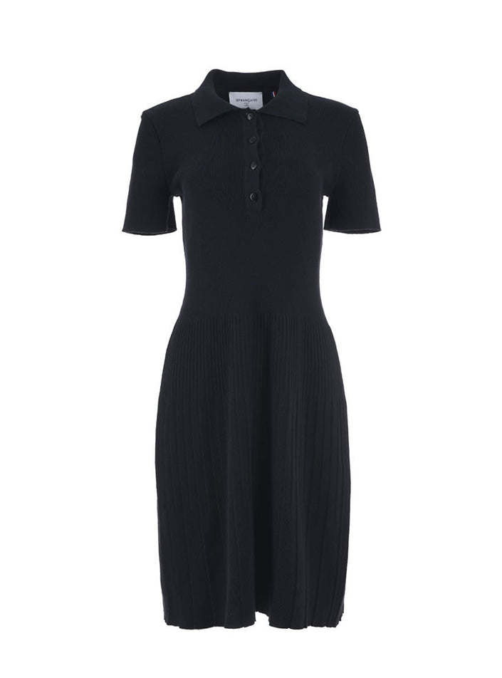 Robe Bess uni en coton noir