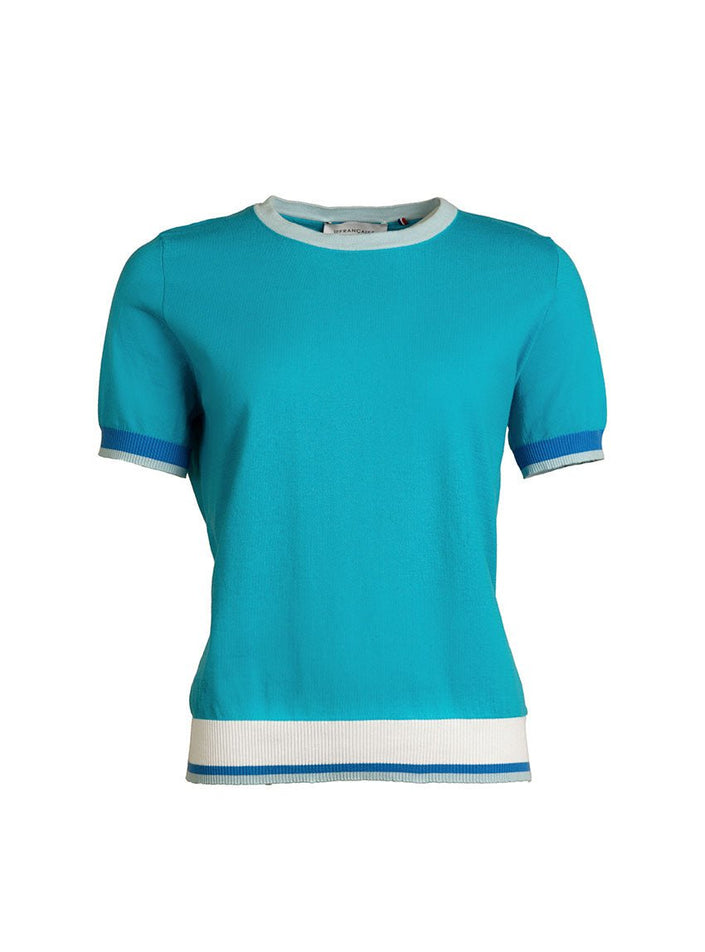 Top Bianca bleu lagon vue studio