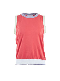 Top Bénédicte tricolore rose pastèque, jaune luciole et violet lavande