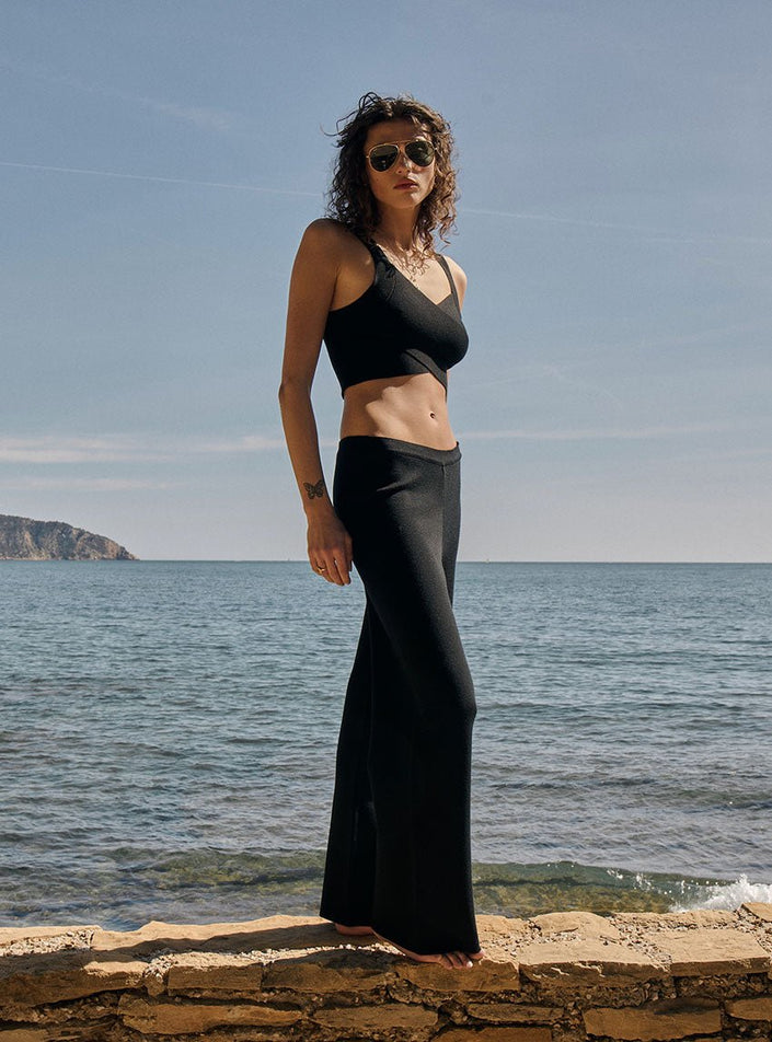 Brassière Brigitte noir en maille douce