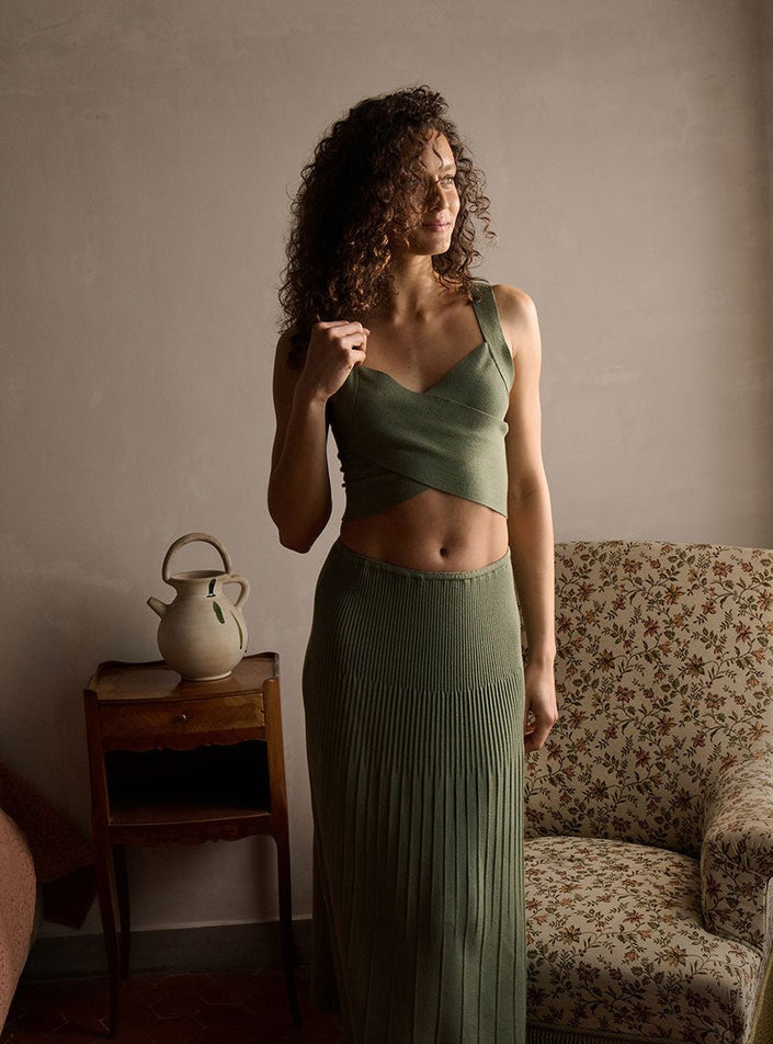 Brassière Brigitte vert kaki porté