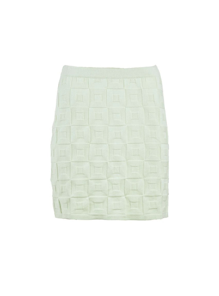 Jupe Bérengère jaune luciole en coton et maille fantaisie