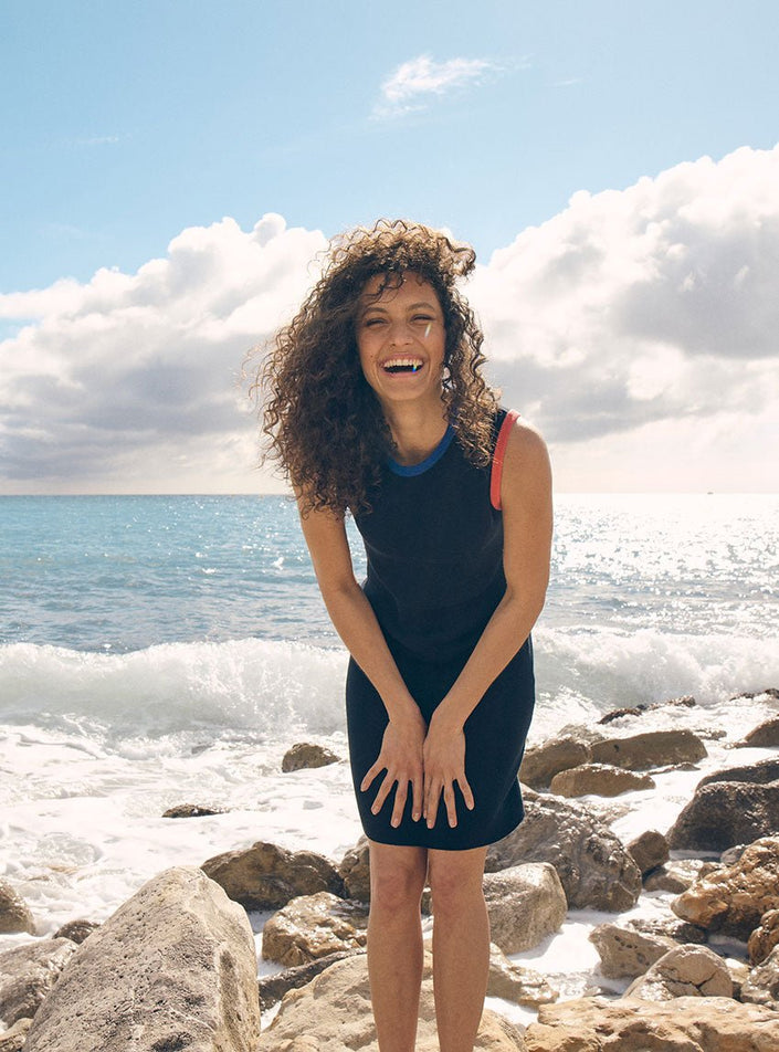 équilibre de coupe robe béatrice noir