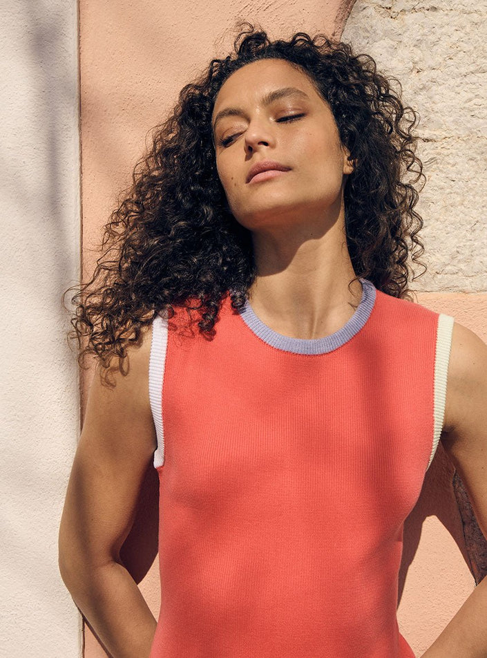 équilibre de coupe robe béatrice rose pastèque