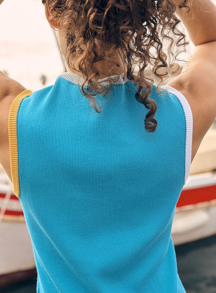 détail textile visible robe béatrice bleu lagon