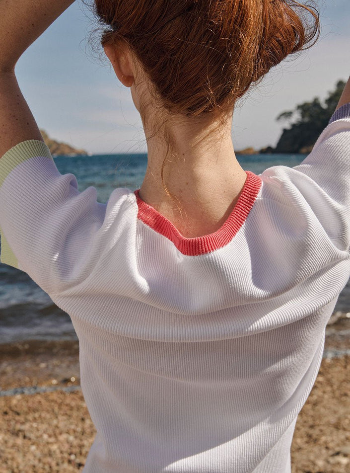 Maille douce du top Bastienne blanc