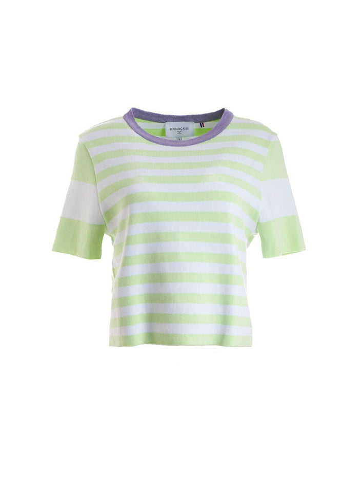 Top Bélinda rayé jaune luciole en coton