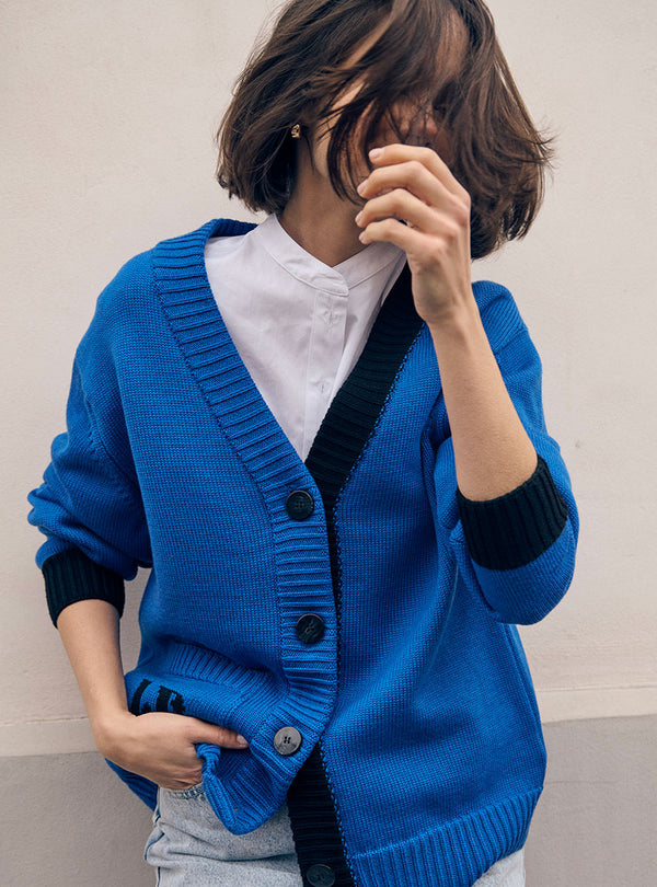 silhouette ample moderne veste bernadette bleu électrique