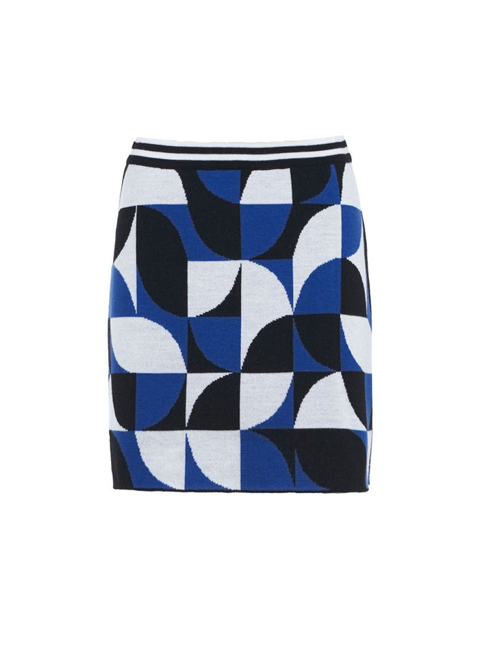 Jupe courte beryl tricolore noir, bleu électrique et blanc