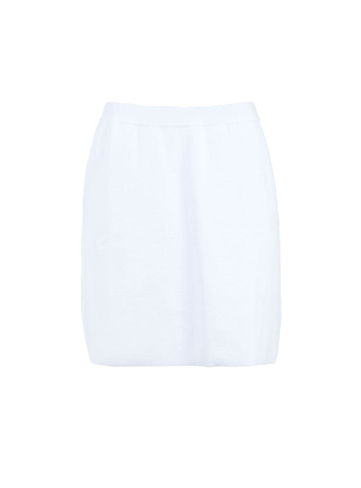 Jupe courte uni blanc en coton
