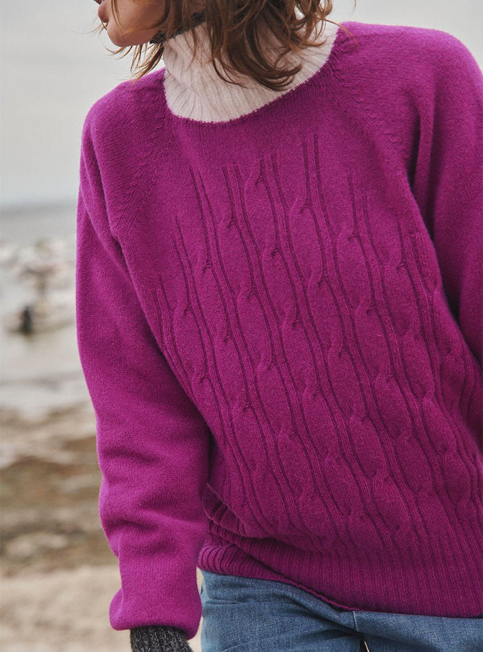 pull femme rose violine intense pull anna iC x LF rose violine